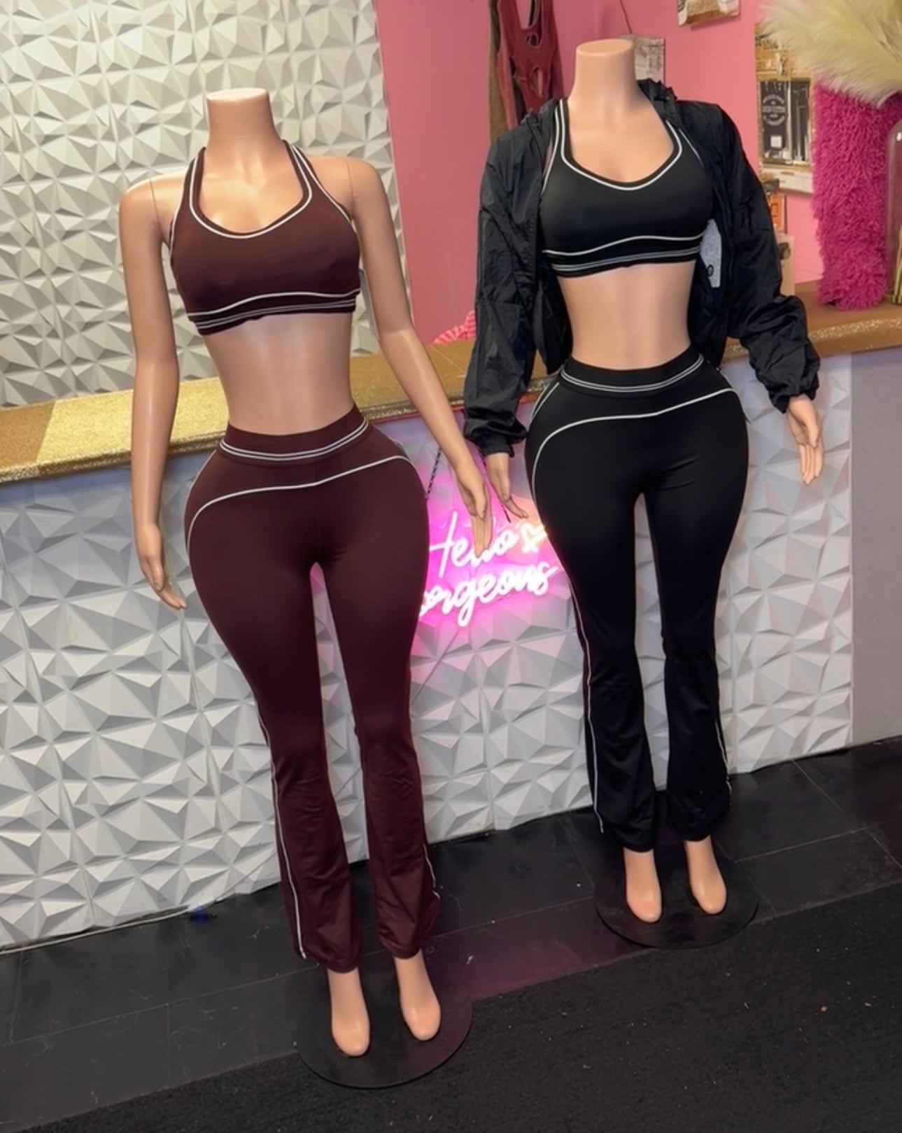 Crop Tank Top with Wide leg Pants 
