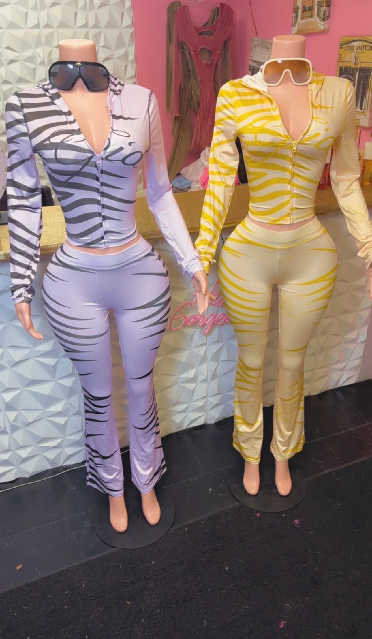 Women's Yellow Gia Two Piece Pants set 