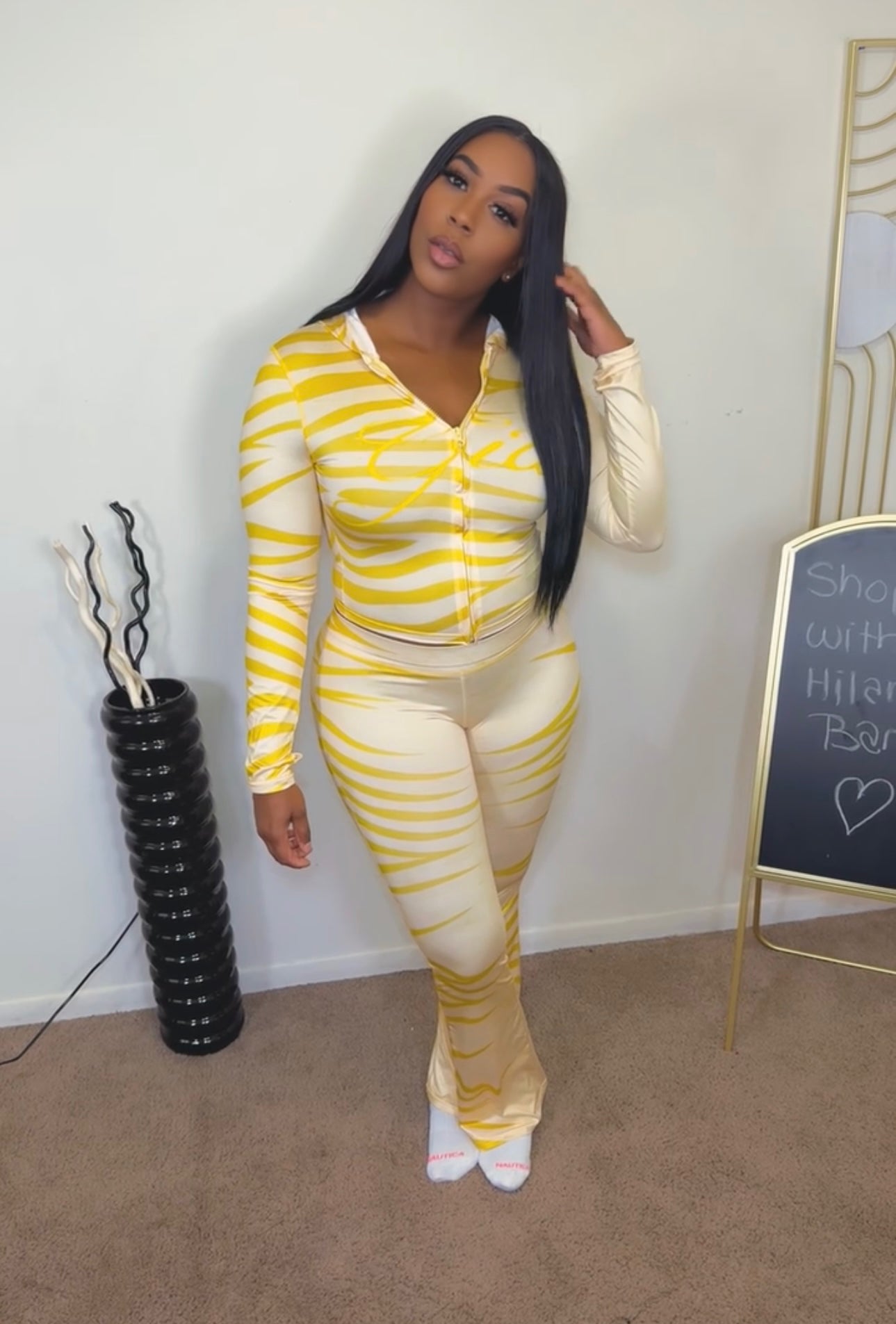Yellow Long sleeve Pants set 