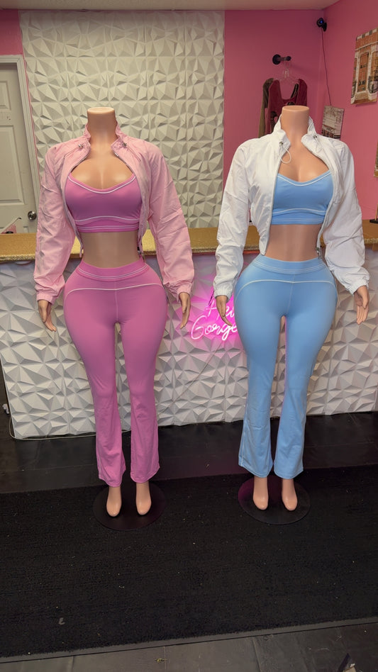 Women’s windbreaker jacket in colors pink and white 
